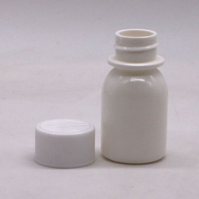 30 ml frasco de medicamento líquido oral em PE branco com tampa à prova de crianças e tampa CRC