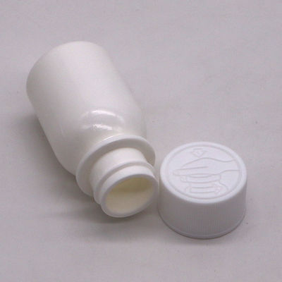 30 ml frasco de medicamento líquido oral em PE branco com tampa à prova de crianças e tampa CRC