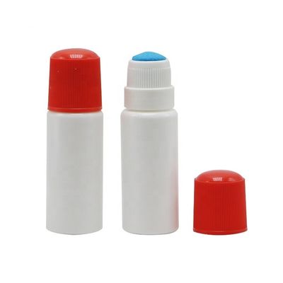 Materiais do corpo PE 70cc garrafa de bola rolante recarregável para óleos essenciais e cosméticos