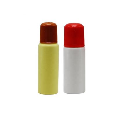 Materiais do corpo PE 70cc garrafa de bola rolante recarregável para óleos essenciais e cosméticos
