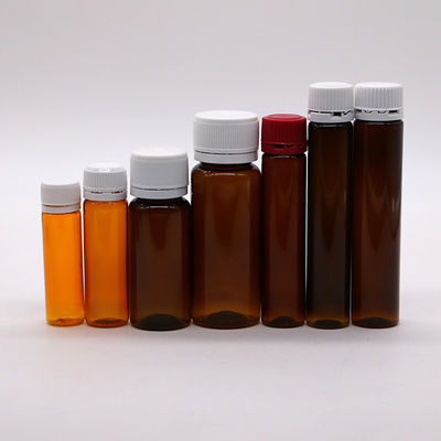 15 ml de PET Ambar Marrom Botão de Líquido Oral com tampa à prova de adulteração para embalagens médicas