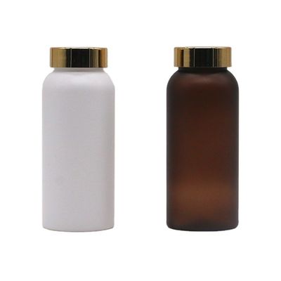 250 ml Botão de plástico PET para suplemento de pílula Cápsula Cápsula recipiente de armazenamento de comprimidos Matt Finish