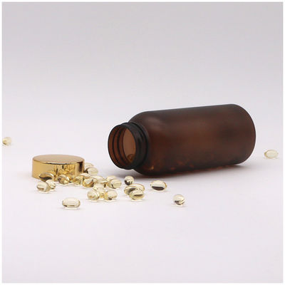 250 ml Botão de plástico PET para suplemento de pílula Cápsula Cápsula recipiente de armazenamento de comprimidos Matt Finish
