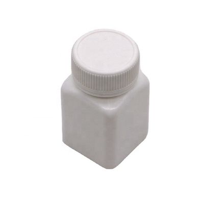 Garrafa de plástico quadrado estéril de 50cc de pequena capacidade com tampa de parafuso