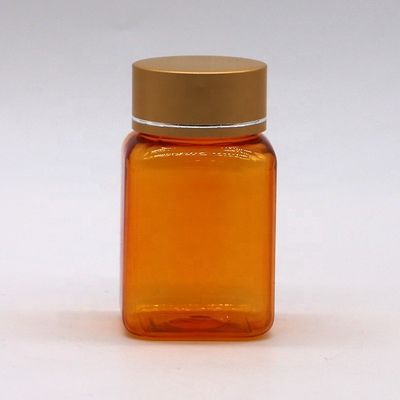 90ml PET Quadrado Botão de pílulas transparentes com várias tampas da empresa farmacêutica chinesa