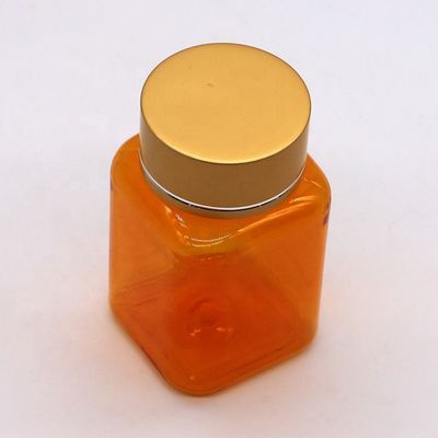 90ml PET Quadrado Botão de pílulas transparentes com várias tampas da empresa farmacêutica chinesa