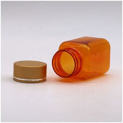 90ml PET Quadrado Botão de pílulas transparentes com várias tampas da empresa farmacêutica chinesa