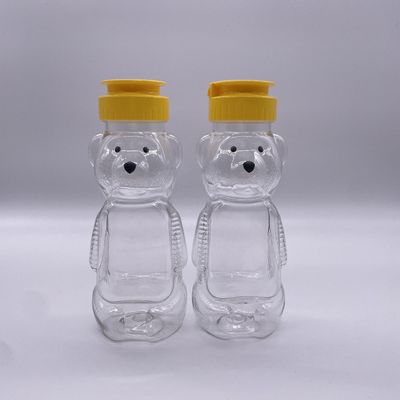 Garrafa de bebidas de plástico de 200 ml em forma de urso com tampa de parafuso de alumínio
