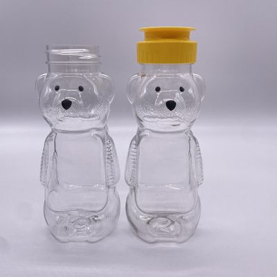 Garrafa de bebidas de plástico de 200 ml em forma de urso com tampa de parafuso de alumínio