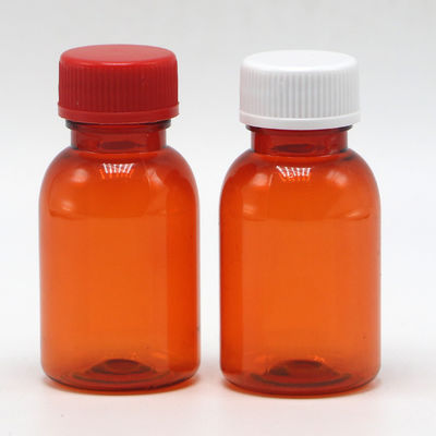 Botão de medicamento líquido PET à prova de vazamento com tampa 20ML/CC Material do colar PET