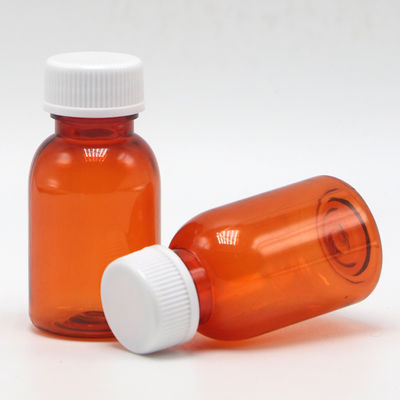 Botão de medicamento líquido PET à prova de vazamento com tampa 20ML/CC Material do colar PET