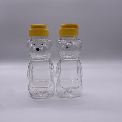 Garrafa de bebidas de plástico de 200 ml em forma de urso com tampa de parafuso de alumínio