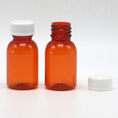 Botão de medicamento líquido PET à prova de vazamento com tampa 20ML/CC Material do colar PET