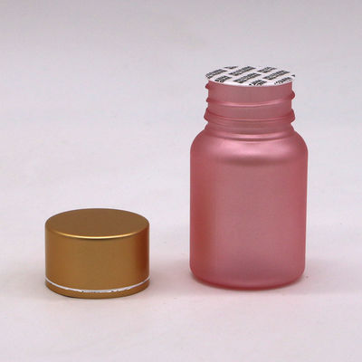 Botão de pílulas de plástico de 40 ml PET de serviço personalizado com superfície de gelo e tampa de segurança para crianças