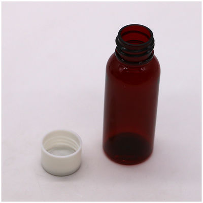 30 ml PET Boston Round Slim 20-410 garrafa de plástico de xarope para xarope de bordo