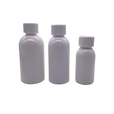 Serigrafia 100ml/200ml250ml HDPE frasco de remédio branco vazio com tampa de segurança infantil