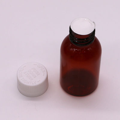 30 ml PET Ambar garrafa líquida de xarope plástico com tampa de parafuso à prova de adulteração Material do corpo PET