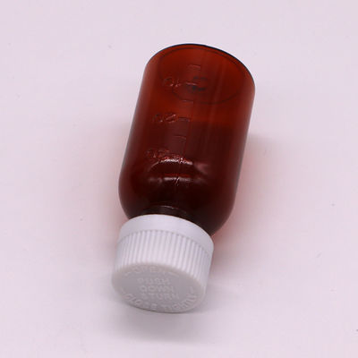 30 ml PET Ambar garrafa líquida de xarope plástico com tampa de parafuso à prova de adulteração Material do corpo PET