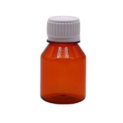 Garrafas de pílulas de plástico portáteis PET vazias de 50 ml com tampa de parafuso branco