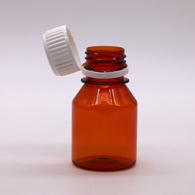 Garrafas de pílulas de plástico portáteis PET vazias de 50 ml com tampa de parafuso branco