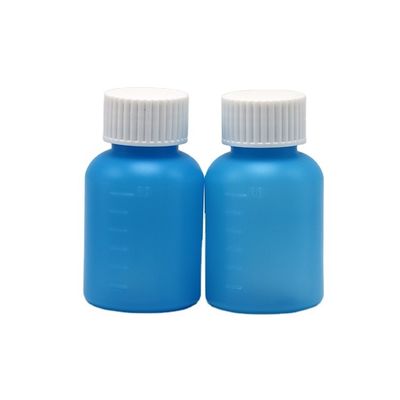 Medicina Industrial 60ml/2oz garrafa de xarope de HDPE branco/azul opaco anti-ultravioleta