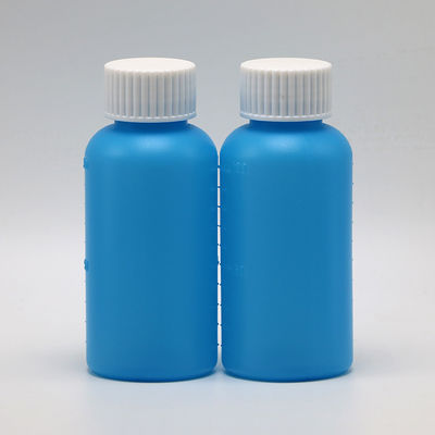 Medicina Industrial 60ml/2oz garrafa de xarope de HDPE branco/azul opaco anti-ultravioleta