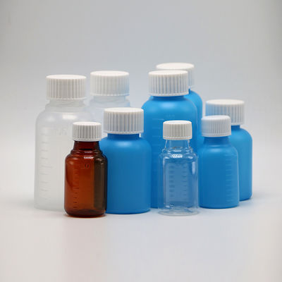 Medicina Industrial 60ml/2oz garrafa de xarope de HDPE branco/azul opaco anti-ultravioleta