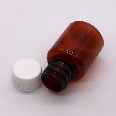 2OZ/60ml/cc PET Marrom Escala de classificação medicamentosa Botão de embalagem líquida para óleo de cigarro