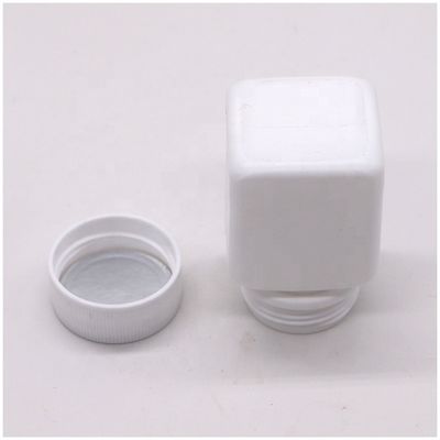 Farmacêutico Industrial HDPE 30cc Quadrado Botão de plástico cápsula de pílula com tampa de parafuso