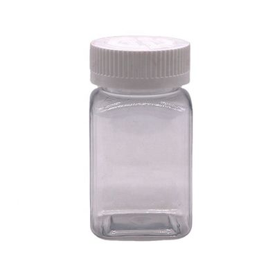 Botelha de remédio 100ml PET Botelha de plástico quadrado com cor personalizada e várias tampas