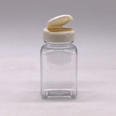 Botelha de remédio 100ml PET Botelha de plástico quadrado com cor personalizada e várias tampas