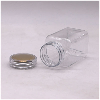 Botelha de remédio 100ml PET Botelha de plástico quadrado com cor personalizada e várias tampas