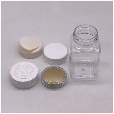Botelha de remédio 100ml PET Botelha de plástico quadrado com cor personalizada e várias tampas