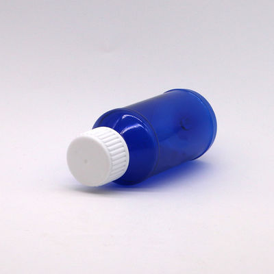 100cc PET Ambar/Laranja/Azul frasco de xarope para tosse de bordo com tampa de segurança e selo térmico
