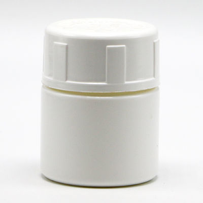 30 ml de HDPE Portátil em pó de plástico branco Pilha de remédio Tabletes Flascas de recipiente com tampa de segurança para crianças