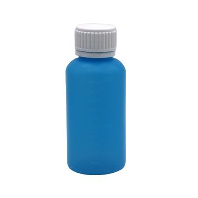 Botão de plástico líquido vazio de 100 ml de HDPE de cor personalizável com balança e tampa de segurança