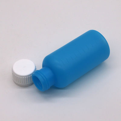 Botão de plástico líquido vazio de 100 ml de HDPE de cor personalizável com balança e tampa de segurança