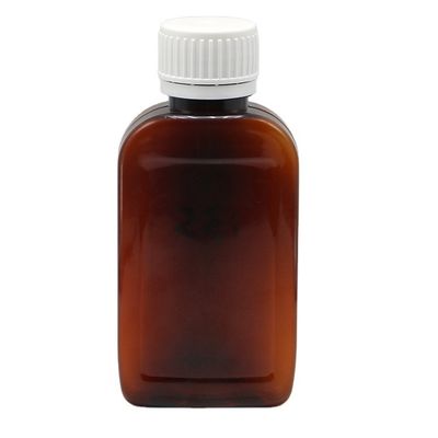 100cc PET Ambar/Orange Maple Cough Syrup Flask com Cap CRC e selo térmico
