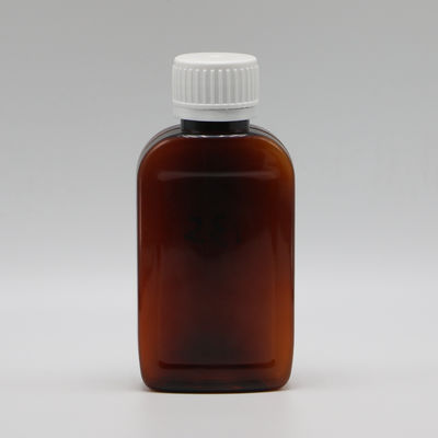 100cc PET Ambar/Orange Maple Cough Syrup Flask com Cap CRC e selo térmico
