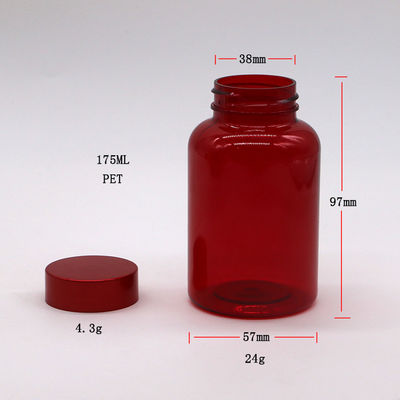 PET plástico tipo 175ML/6OZ cápsula biberão de remédio com CRC parafusos Flip Top Caps