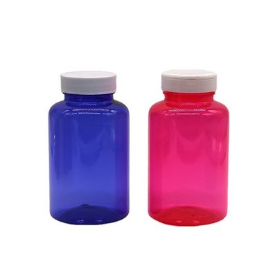 300 ml / 10 oz Botão de plástico PET de forma redonda com tampa de volta para recipiente de garrafa de pílula