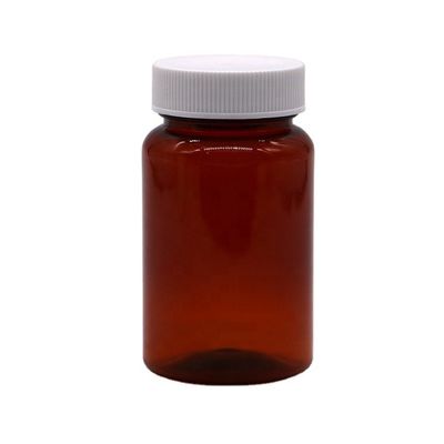100 ml de PET Ambar Pilha/Vitamina/Cápsula de plástico com tampa de segurança para crianças e tampa de parafuso