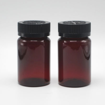 100 ml de PET Ambar Pilha/Vitamina/Cápsula de plástico com tampa de segurança para crianças e tampa de parafuso