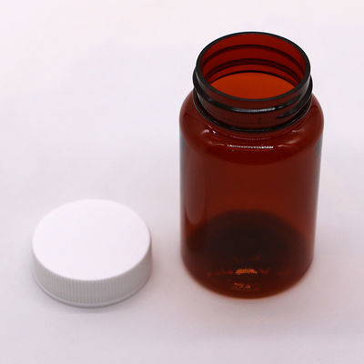 100 ml de PET Ambar Pilha/Vitamina/Cápsula de plástico com tampa de segurança para crianças e tampa de parafuso