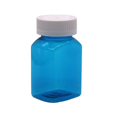 Garrafa Sólida Garrafa em pó com tampa de parafuso Garrafa de plástico transparente PET quadrada de 120 ml