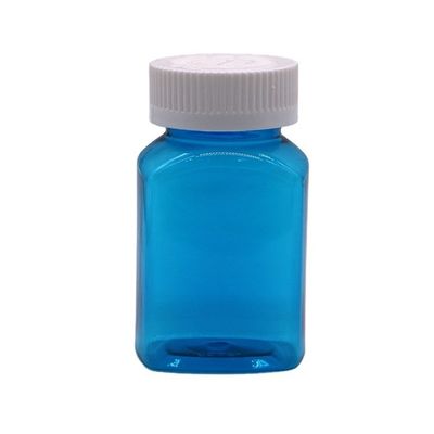 Garrafa Sólida Garrafa em pó com tampa de parafuso Garrafa de plástico transparente PET quadrada de 120 ml