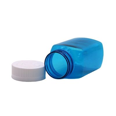 Garrafa Sólida Garrafa em pó com tampa de parafuso Garrafa de plástico transparente PET quadrada de 120 ml