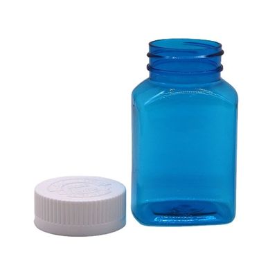 Garrafa Sólida Garrafa em pó com tampa de parafuso Garrafa de plástico transparente PET quadrada de 120 ml