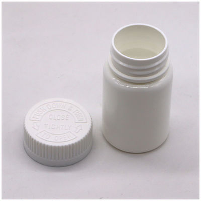 50 mL PE Botão de plástico HDPE de forma redonda para medicamentos Armazenamento de cápsulas de comprimidos sólidos