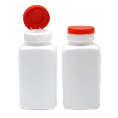 Serigrafia 190ml HDPE garrafa de plástico de forma quadrada para suporte de suplemento de medicina